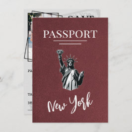 Burgundy New York City Passport sparar datumet Spara Datumet