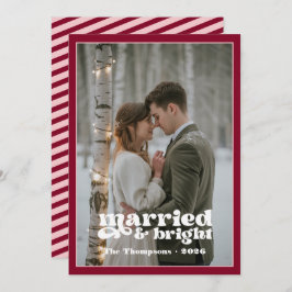 Burgundy &  Newlyweds-jul Julkort