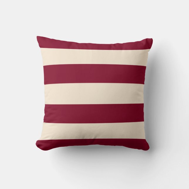 Burgundy och Antique White Rand Kudde (Framsida)