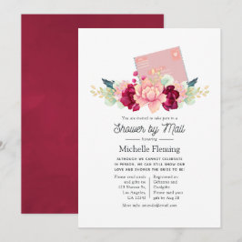 Burgundy och  Baby eller Möhippa via post Inbjudningar