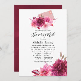 Burgundy och  Baby eller Möhippa via post Inbjudningar