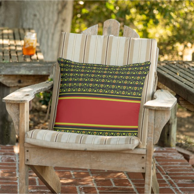 Burgundy och Black Kudde (Stol)