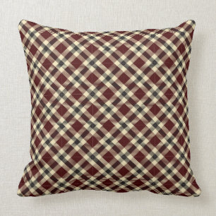 Burgundy och Black Tartan Play 2 Square Pillow Kudde