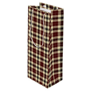 Burgundy och Black Tartan Play Vin Gift Bag