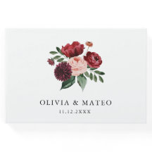 Burgundy och  blommigten Bröllop