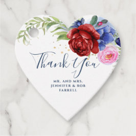 Burgundy och  Blommigten Bröllop Gåvor Etiketter