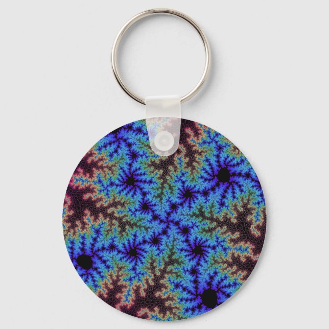 Burgundy och Blue Speckle Nyckelring (Framsida)