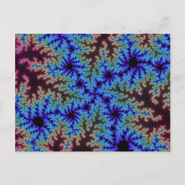 Burgundy och Blue Speckle Vykort (Framsida)