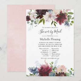 Burgundy och Blush Baby eller Bridal Shower via po Inbjudningar