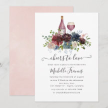 Burgundy och Blush Rosa Vinprovningsinbjudan