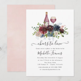 Burgundy och Blush Rosa Vinprovningsinbjudan Inbjudningar