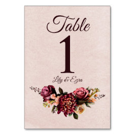 Burgundy och bordsnummer