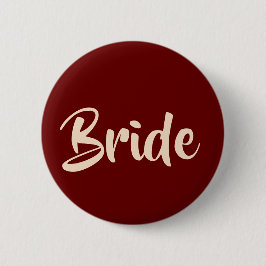 Burgundy och Bröllopsfest Bride Knapp