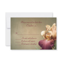 Burgundy och Cream Iris-Bröllop OSA Card