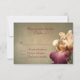 Burgundy och Cream Iris-Bröllop OSA Card Kort