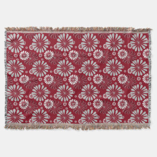 Burgundy och grå färgblommigt mysfilt