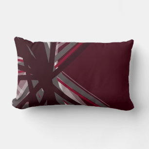 Burgundy och Grått Artistic Abstract Design Lumbarkudde