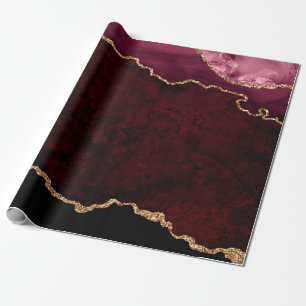 Burgundy och Guld Agate Presentpapper