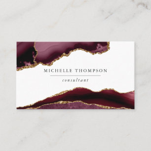 Burgundy och Guld Agate Visitkort