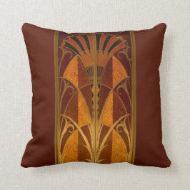 Burgundy och Guld Art Deco Kudde