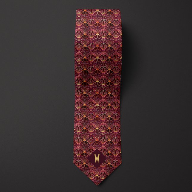 Burgundy och Guld Art Deco Slips (Skapare uppladdad)