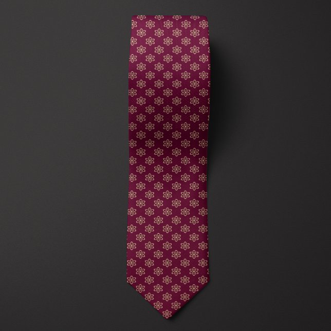 Burgundy och Guld Atom Mönster Slips (Skapare uppladdad)