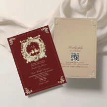 Burgundy och Guld Baroque Bröllop