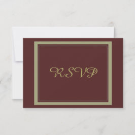 Burgundy och guld bröllops-RSVP OSA Kort