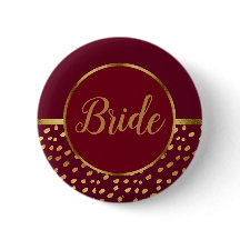 Burgundy och guld Brud Bröllopsknappar