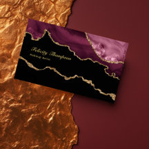 Burgundy och Guld Geode Agate Stone QR-kod