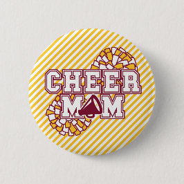Burgundy och guld glada mamma  knapp