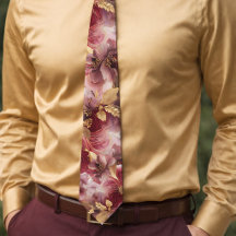 Burgundy och guld glitter blommig Agat halsduk