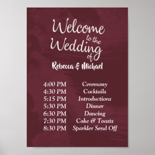 Burgundy och Guld GlitterWedding Order P Poster