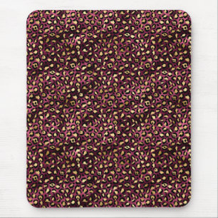 Burgundy och Guld Leopard Serie Design 1 Musmatta