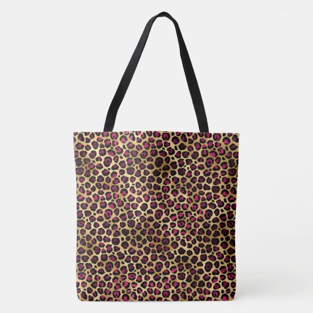 Burgundy och Guld Leopard Serie Design 2 Tygkasse (Framsida)