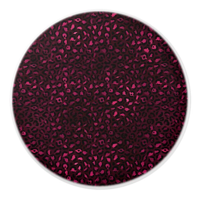 Burgundy och Guld Leopard Serie Design 3 Knopp (Framsidan)