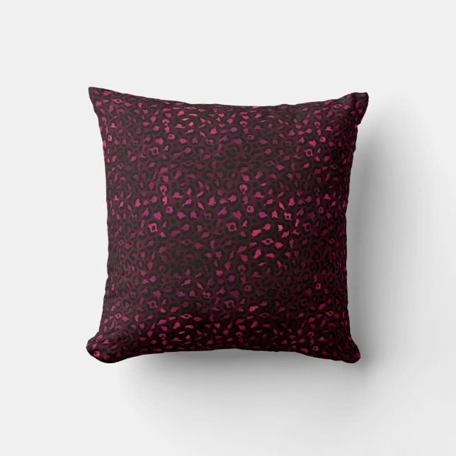 Burgundy och Guld Leopard Serie Design 3 Kudde (Framsida)