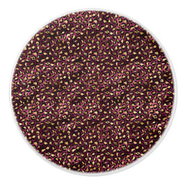 Burgundy och Guld Leopard Series Design 1 Knopp