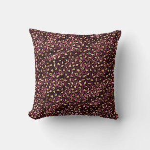 Burgundy och Guld Leopard Series Design 1 Kudde