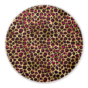 Burgundy och Guld Leopard Series Design 2 Knopp