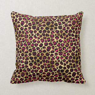 Burgundy och Guld Leopard Series Design 2 Kudde