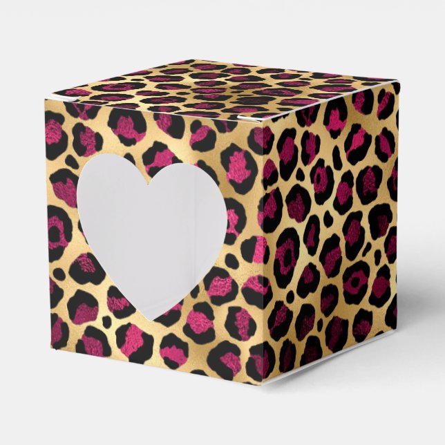 Burgundy och Guld Leopard Series Design 2 Presentaskar (Framsidan Sidan)