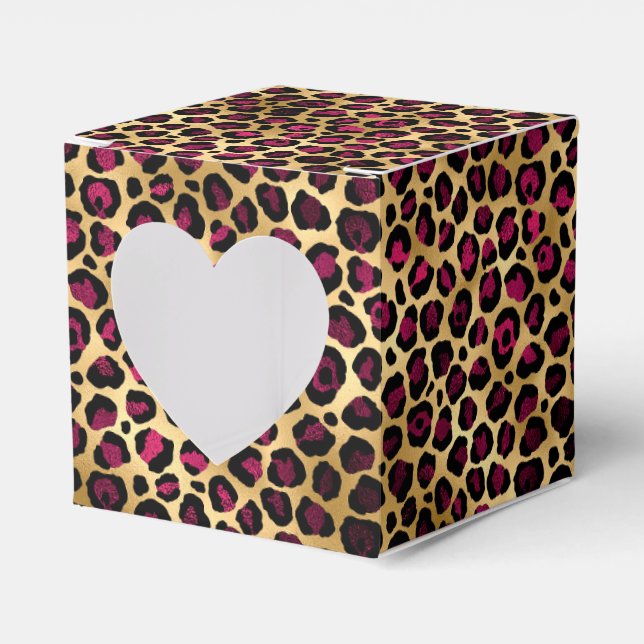 Burgundy och Guld Leopard Series Design 2 Presentaskar (Framsidan Sidan)