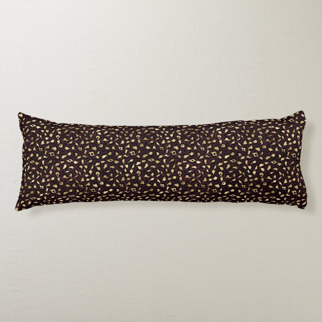 Burgundy och Guld Leopard Series Design 8 Kroppskudde (Framsidan)