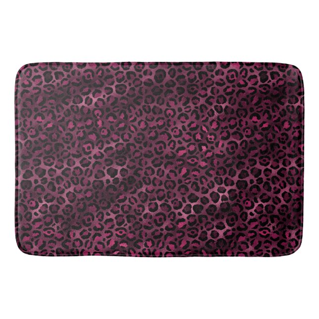 Burgundy och Guld Leopard Series Design 9 Badrumsmatta (Framsidan)