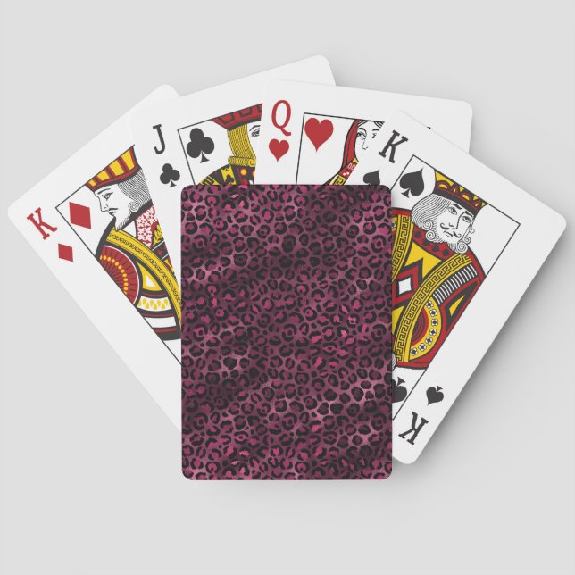 Burgundy och Guld Leopard Series Design 9 Casinokort (Baksidan)