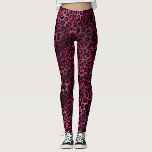 Burgundy och Guld Leopard Series Design 9 Leggings