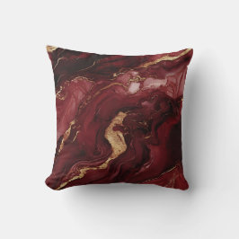 Burgundy och Guld Marble Decorative Pillow Kudde
