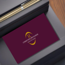 Burgundy och Guld Monogram Modern Elegant