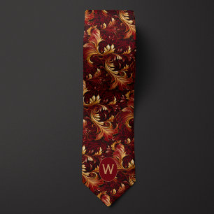 Burgundy och Guld Monogram Slips